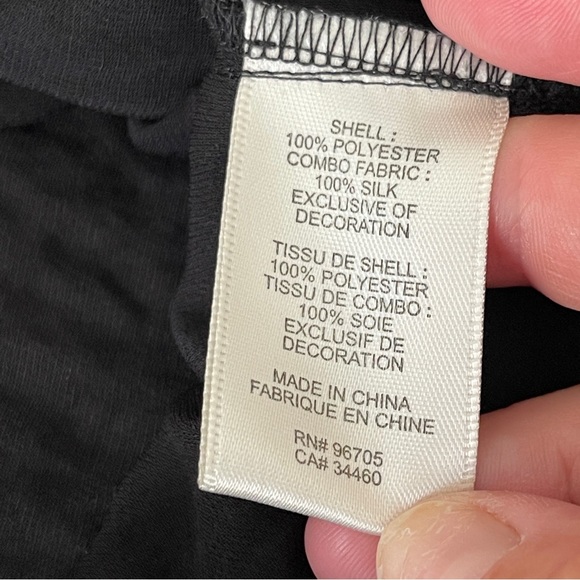 Rebecca Taylor Tank Top Black Studded Raw Edge Scoop Neck Back Tie Size 4 - Picture 9 of 9